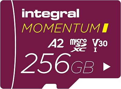 Integral Momentum I 256GB microSDXC Card U3 V30 A2 4K GoPro DJI Rugged