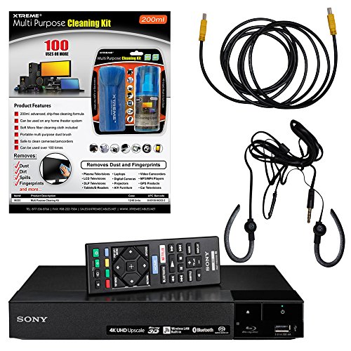Sony-BDP-S6700-4K-Upscaling-3D-Streaming-Blu-ray-Disc-Player-With-Built-In-Wifi-5-Pack-Kit-Remote-Control-3-Pc-Cleaning-Kit-10-FT-High-speed-HDMI-Cable-Xtreme-Ear-Buds-1-Year-Warranty
