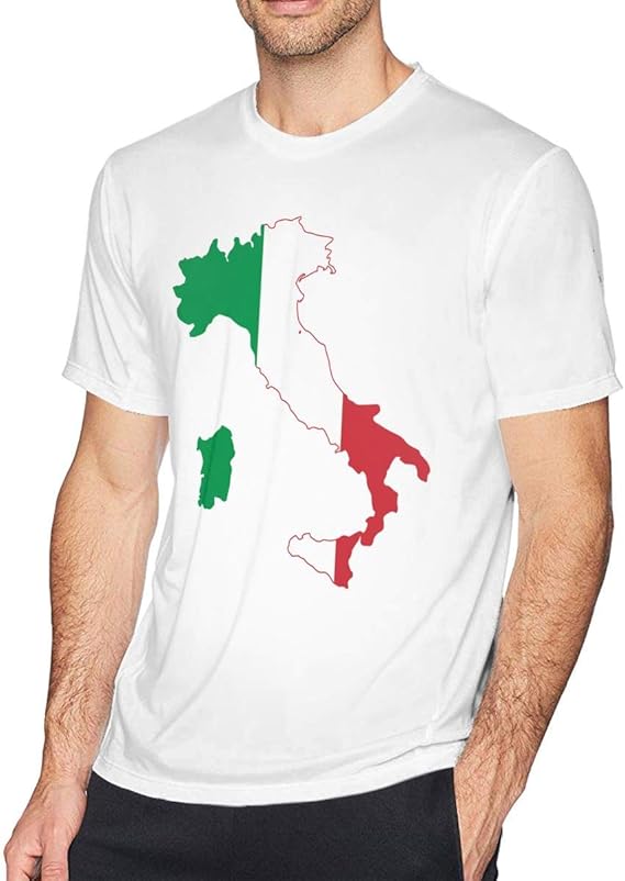 Amazon イタリアイタリアイタリア国旗ロゴメンズクルーネック半袖tシャツ 男性用カジュアルシャツ Tシャツ カットソー 通販