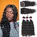 Deep Wave Bundles With Closure Free Part 8A Brazilian Virgin Human Hair Wet and Wavy Pineapple Wave Bundles With Closure Swiss Lace Closure Deep Wave 100% Unprocessed Virgin Hair (16 18 20+14)