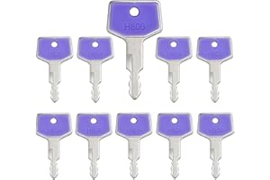 LA MACAZA H806 Ignition Key 17001-00019 for Takeuchi Gehl Hitachi New Holland Case Mini Excavator Heavy Equipment Keys, Pack of 10