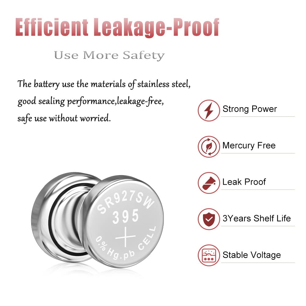 Beidongli SR927sw 1.5V Button Battery 395 AG7 for Watch and Cell Battery Pack of 20【3-Year Warranty】
