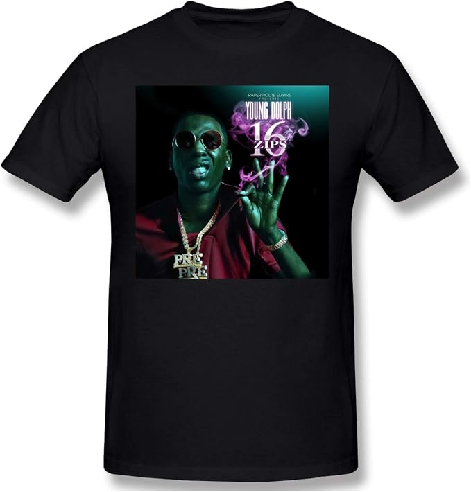 Amazon.com: Young Dolph 16 Zips Mens Fashionable T-Shirt Black: Clothing