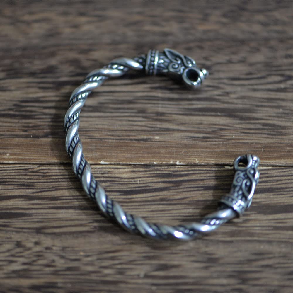 LANGHONG Stainless Steel Viking Bracelet Men's Cuff Bracelet For Men Talisman Jewelry