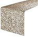 PONY DANCE Sequins Table Runner - Rectangle Glitzy Sparkling Decorative Table Runners, Event Dinner Birthday Party/Wedding/Christmas Decor, 12 by 108 inch, Light Gold