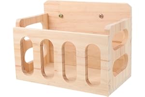 BALACOO Rabbit Feeder Bunny Food Manger Wooden Manger Rack Grass Holder Cage Feeder Pet Supplies for Guinea Pig Chinchilla Hamster 23. 5X14X17. 5CM