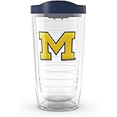 Tervis Made in USA Double Walled University of Michigan UM Wolverines Insulated Tumbler Cup Keeps Drinks Cold & Hot, 16oz, Big M