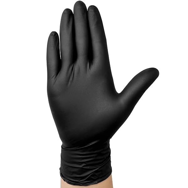 TITANFLEX DISPOSABLE NITRILE EXAM GLOVES – 6-MIL, BLACK, LARGE 100-CT BOX, HEAVY DUTY, LATEX FREE, FOOD SAFE FOR COOKING & FOOD PREP(L)