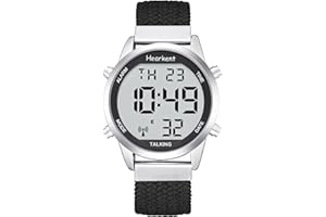 Hearkent Talking Watch for Elderly English Male Voice with Alarm, Digital Watch Large Numbers Speak Time and Date Atomic Watch for Visually Impaired, Elderly or The Blind