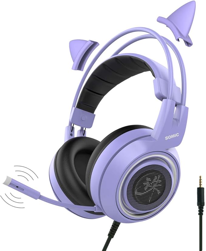 SOMIC G951S Purple Stereo Gaming Headset with Mic for PS4, Xbox One, PC