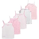 Letoileite 2-10 Years Little Girls Camisole Soft Tagless Cami Kids Breathable Undershirts Cotton Tank Top 5 Pack
