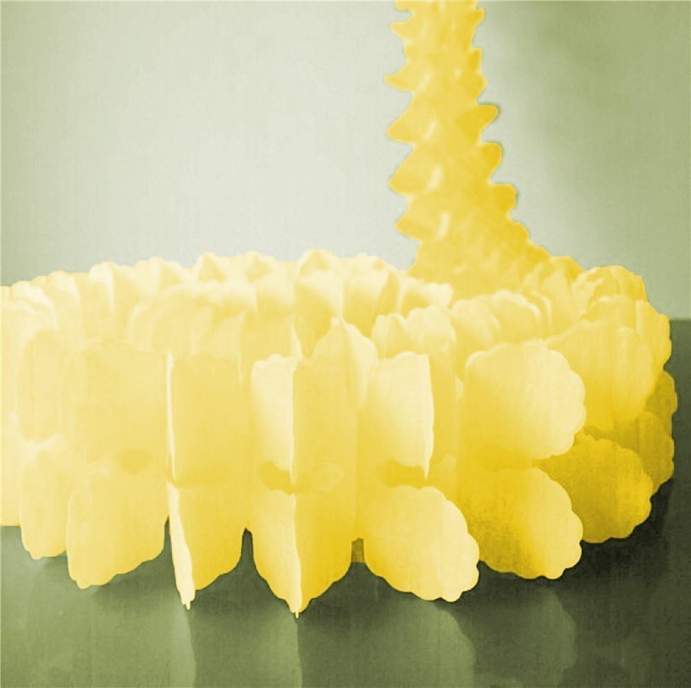 Hanging Garland, Pack of 8 Yellow Four-Leaf Clover Tissue Paper Garland, Party Streamers for Party Backdrop Party Decorations, 11 Feet/3M per Each (Light Yellow)