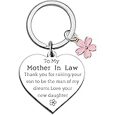 UYBEPU Mother In Law Gifts Unique Mother In Law Keychain for Mothers Day Birthday Wedding Gifts Mothers Of The Groom Gift From Bride
