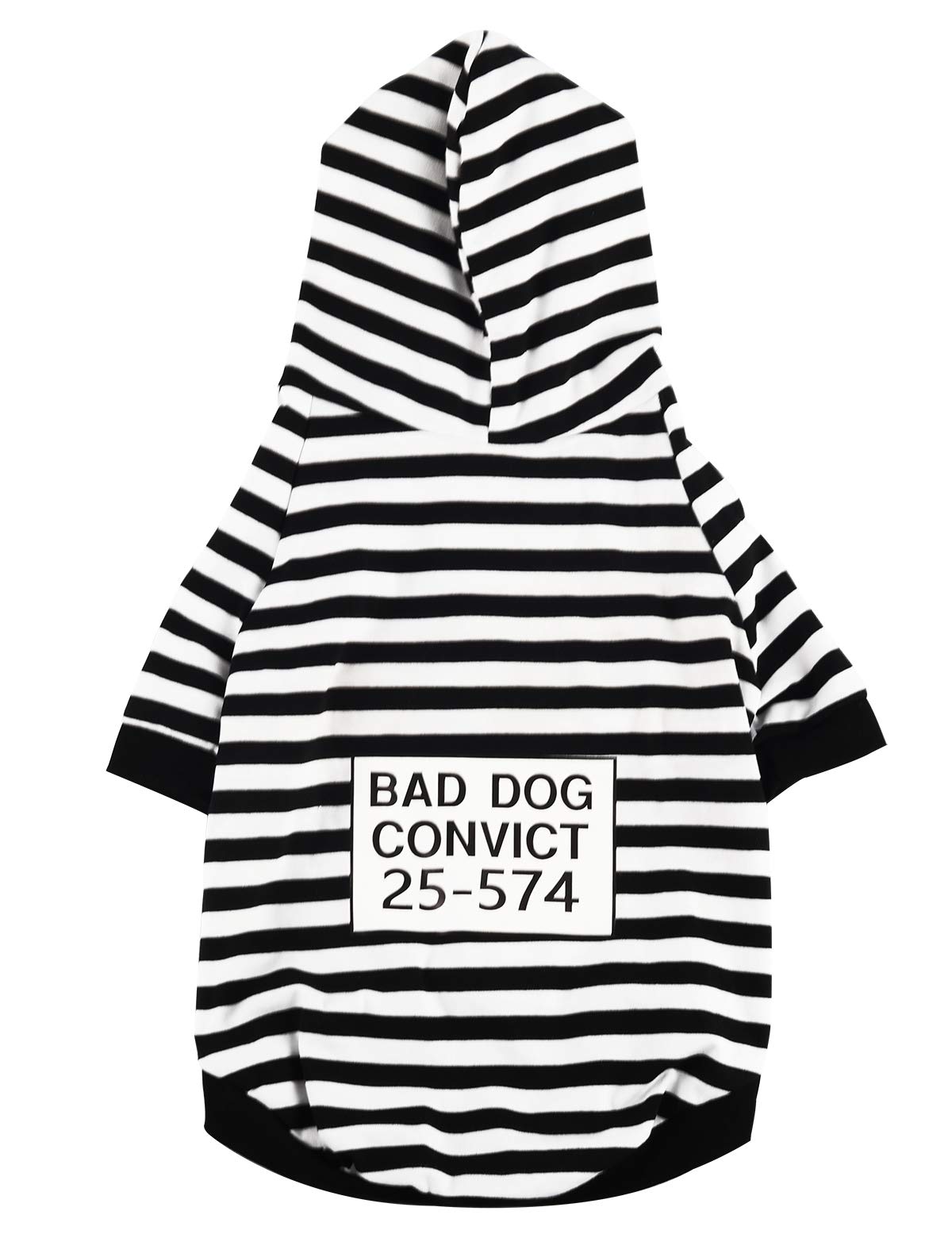 Coomour Halloween Prisoner Hoodies Pet Prison Pooch Shirts Cute Cat Puppy Convict Costume Clothes for Dogs Cats (XS) — image 1