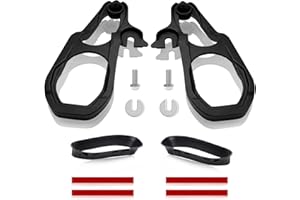 VONLX Front Tow Hooks Left & Right with Bumper Bezels Hardware Black Replacement Fit for Dodge Ram 1500 with 3.6L 5.7L Engine