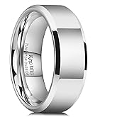 King Will BASIC Men Women 4mm/5mm/6mm/7mm/8mm Tungsten Rings Polished Wedding Band Engagement Anniversary Band Comfort Fit