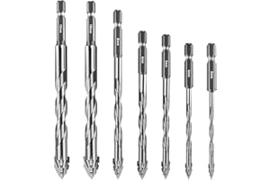7Pcs New Four-Flute Sawtooth Eccentric Drill Bit Size 3/4/5/8/10/12mm,Four-Edged Tungsten Steel Carbide Serrated Eccentric Dr