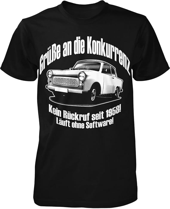 Trabi Fun TShirt DDR Oldtimer zweitakt Sprüche Lustig Rennpappe Ossi