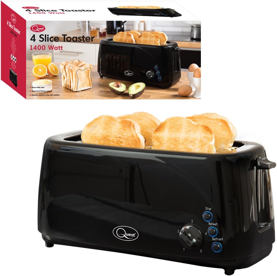Quest 35060 Classic Toaster Black Amazon.co.uk Kitchen & Home