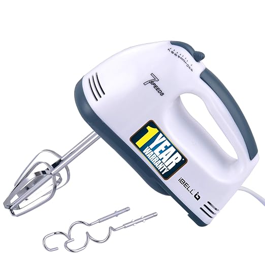 iBELL WHITES03 Hand Mixer Beater Blender Electric Cream Maker for Cakes with Base 7