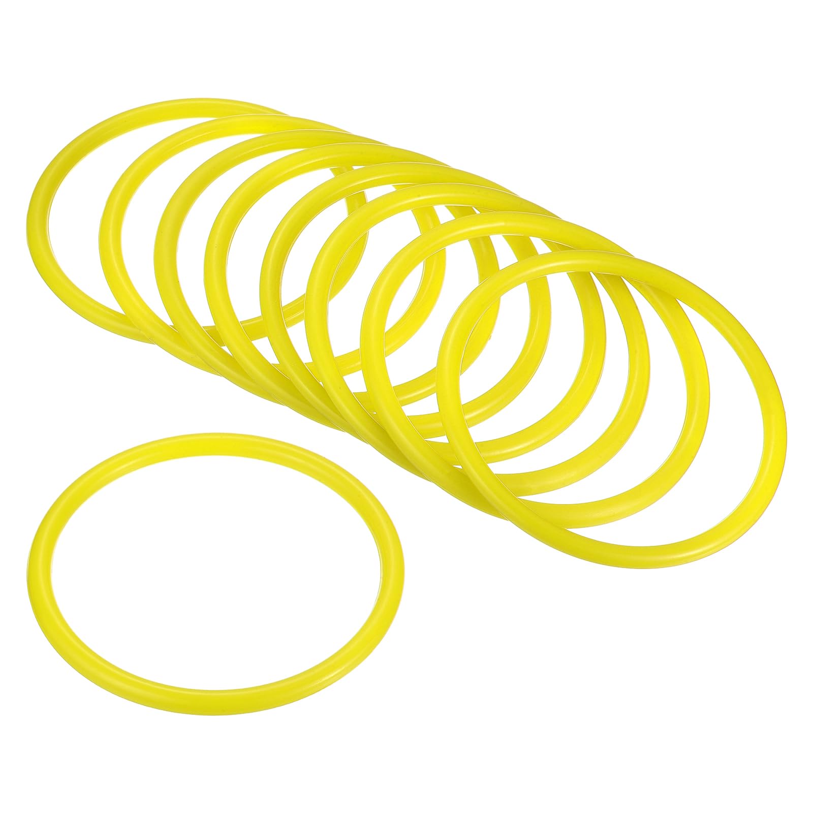 PATIKIL Carnival Ring-Toss Rings 8cm ID, 24 Pack Plastic Hoop for Outdoor Party Favor Game Booth, Yellow