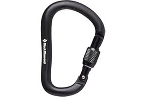 BLACK DIAMOND RockLock Screwgate Carabiner | Hot-Forged, Lightweight | Keylock Nose | Secure Locking Biner for Belaying & Rappelling
