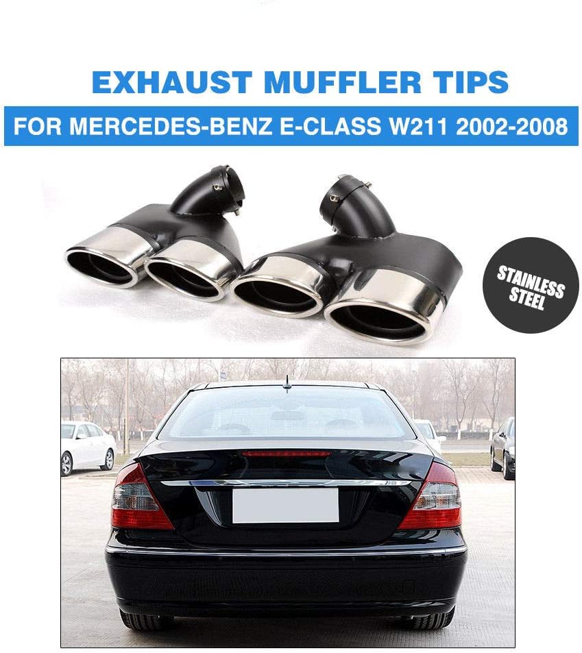 FidgetKute 2X Exhaust Muffler Pipe Dual Tips W211 for Mercedes-Benz E320 E350 E55 AMG 02-08