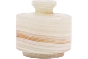 MARBLOUS KRAFTS stylish marble sugar dispenser 3" X 3" salt cellar, single salt container with lid (White Onyx)