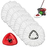 6 Pack Spin Mop Replacement Head with 1 Rotating Mop Base, EasyWring Mop Refills Compatible with Vileda Mop Replace Head, 100
