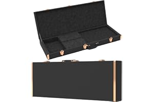 zachary Bass Guitar Hard Shell Case With Lock For Square Bass Guitar 45in Bass Guitars Hard-Shell Protective Carrying Case fit IBANEZ、FENDER Model with Security Lock Metal Feet (Classic Black)