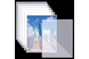 YSGLORY 8 1/2" x 11" Rigid Print Protectors Clear Sheet Protectors Hard Plastic Paper Page Magazine Protectors for Collectors Rigid Top Loaders Document Holder Birth Certificate Protector (8)