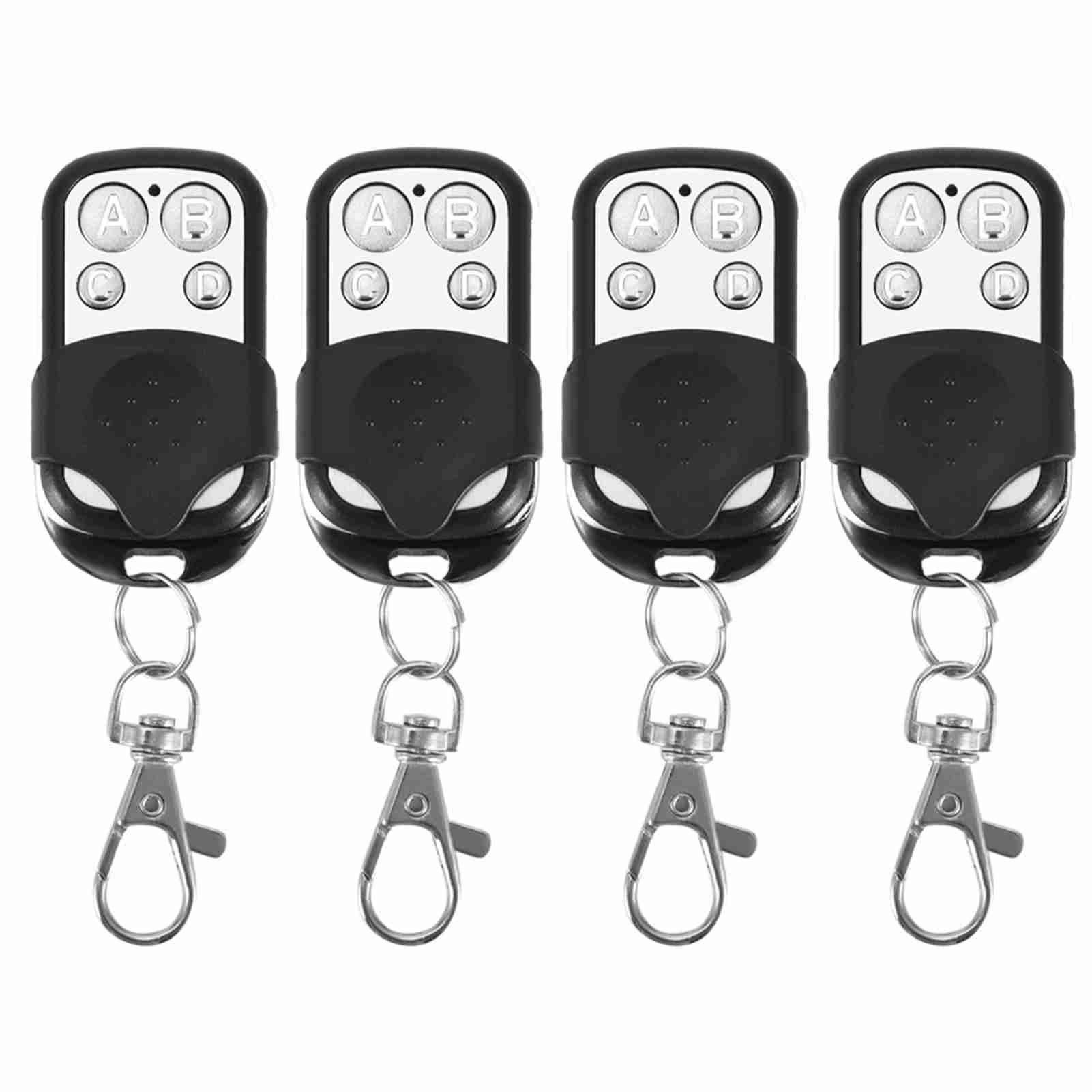 Key Fob 4pcs Remote Control Controls Key Fob for Car Garage Door Gate 433mh Universal Cloning Wireless z Plastic Wireless Remote Auto Key Fob Replacement