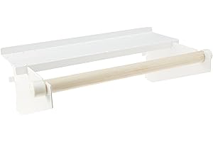 Wall Control Paper Towel Holder and Dowel Rod Pegboard Shelf Assembly for Wall Control Pegboard and Slotted Tool Board - White