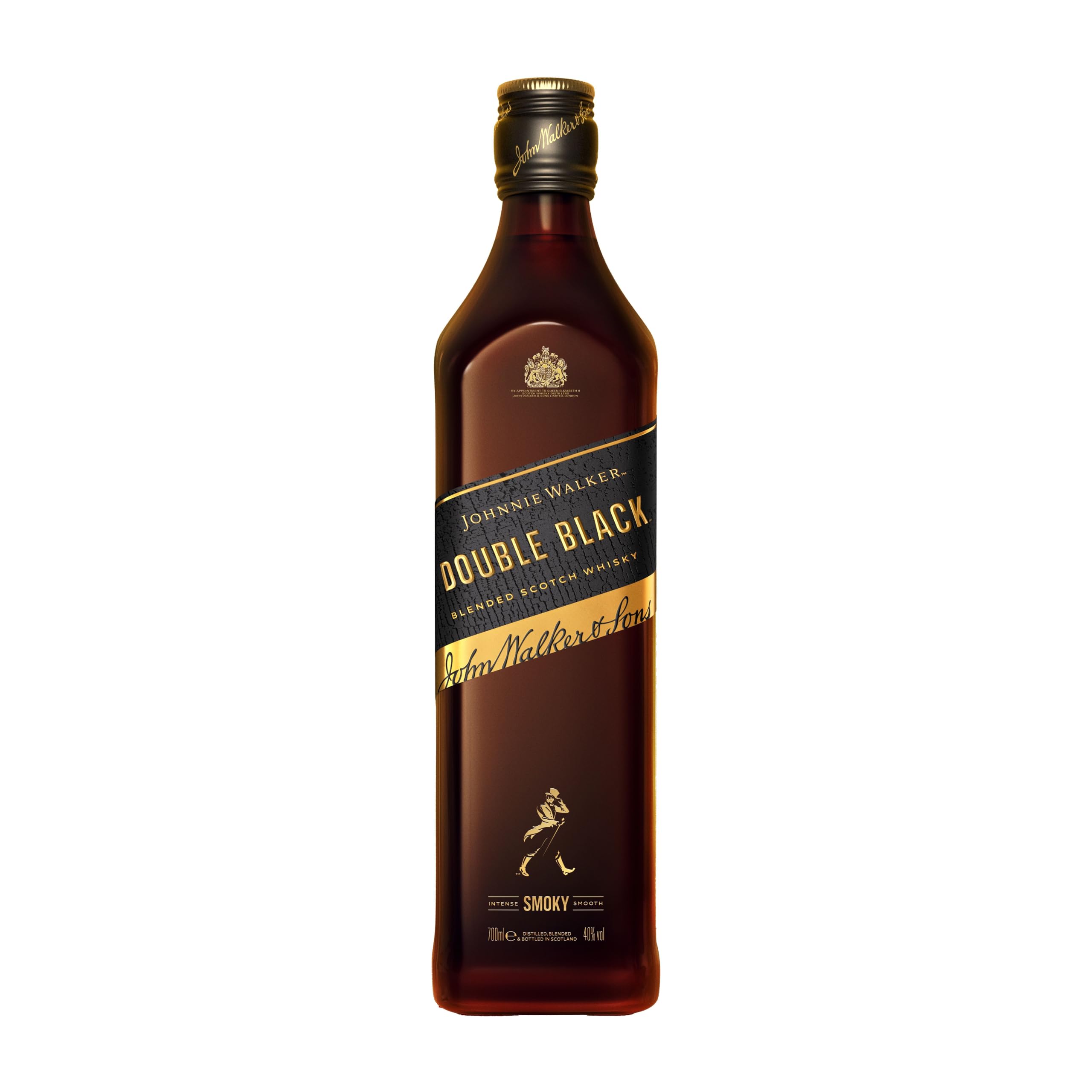 Johnnie Walker Double Black Label, Blended Scotch Whisky, aus den vier Ecken Schottlands direkt ins Glas, 40% vol, 700ml Einzelflasche