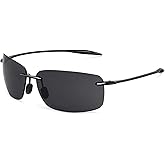 JULI Sports Sunglasses for Men Women Tr90 Rimless Frame for Running Fishing Golf Surf Driving MJ8009