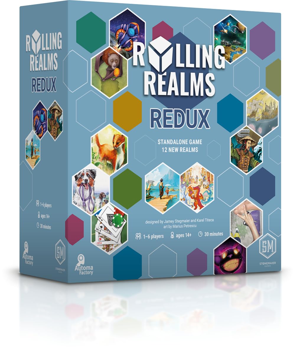 Stonemaier Games | Rolling Realms Redux | Card Game | Ages 14+ | 1-6 Players | 30-45 Minutes Playing Time
