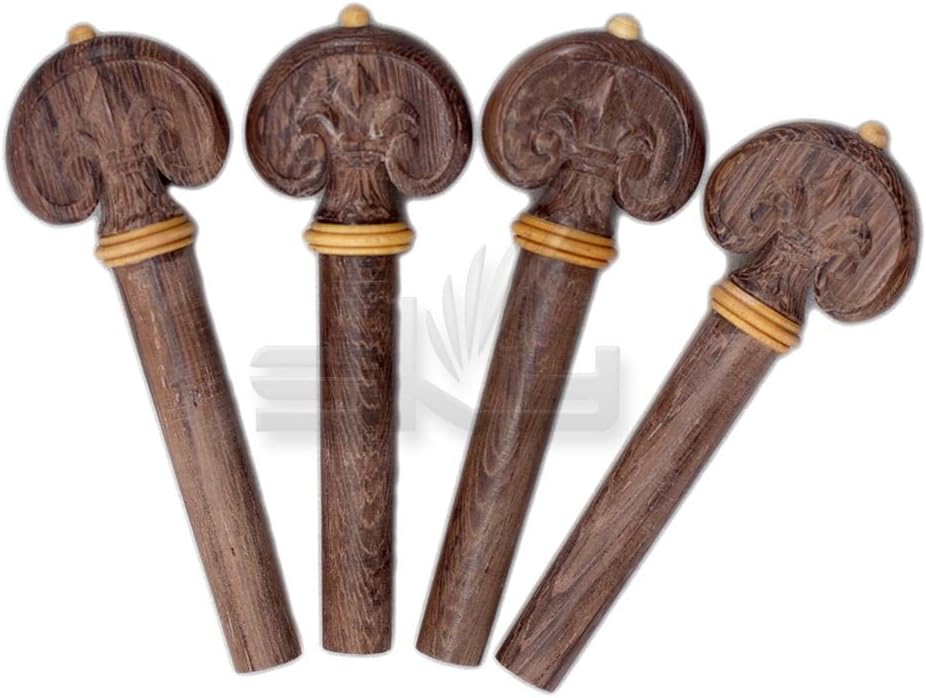 SKY Brand New 4/4 Full Size Rosewood Hand Carved Violin Pegs Endpin Set Light Color