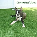 GL Premium 35mm Pile Height Artificial Grass, Realistic and Thick Fake Faux Grass Mat, Outdoor Garden Dogs Pet Synthetic Grass, Carpet Doormat Rubber Backed with Drainage Holes 4 FT x6 FT/24 Square FT