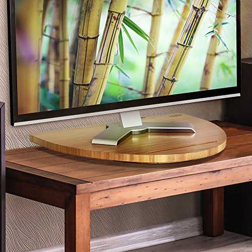 Prosumer's Choice Bamboo TV Swivel Stand for LED/LCD TV Base w/Tablet Dock 21 x 16 – Holds 220 lbs