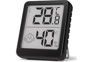 CANISFLAX Digital Hygrometer Indoor Thermometer, [Fast Refresh] [Large Comfort Indicator] Home Essentials Room Temperature and Humidity Monitor Meter w/High Accurate Sensor, for Bedroom, Baby Room, Greenhouse