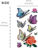 Yesallwas Temporary Feather Butterfly Tattoos for Women Kids Girls Teens view 3