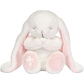 Lambs &amp; Ivy Heaven Sent Baptism White Plush Bunny Stuffed Animal Toy | Precious is Super Cute, Made of Soft High Pile Minky, 12" Total Length, Ears are 9.5" Long