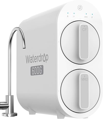 Waterdrop RO Water Filtration System G2 P600 Tankless 600 GPD Brushed Nickel