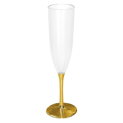 Amscan 35027619 Gold Plastic Champagne Flute Amazon.co.uk Kitchen & Home