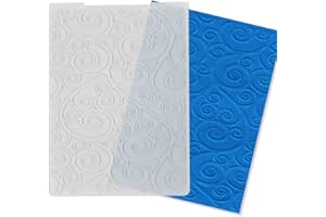 Cirrus Lace Plastic Embossing Folders for Card Making, Circle Leaves Embossing Folder DIY Craft Template Folders Stencils for