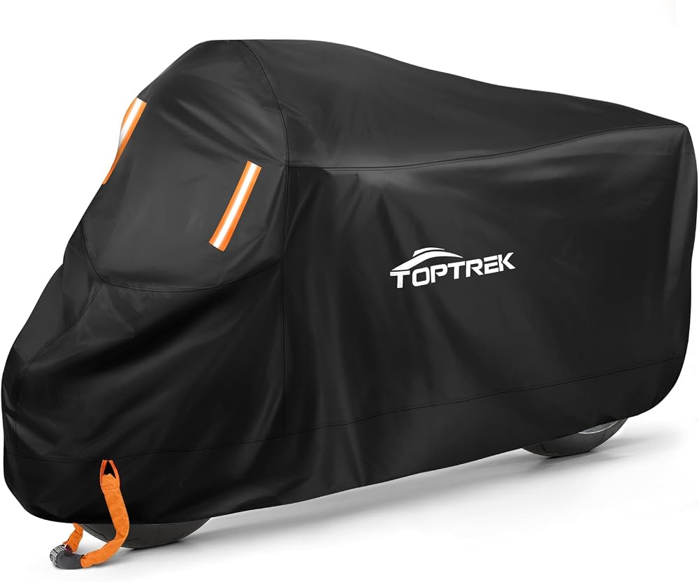toptrek Motorcycle Cover 210D Oxford XXXL 104x41x50in Waterproof UV Dustproof