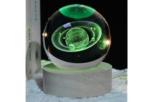 ZRENJHUS 3D Saturn Crystal Ball Saturn Gifts for Boyfriends 60mm Glass Planet Model Science Astronomy Space Universe Decor Gifts for Astronomy Lovers Students