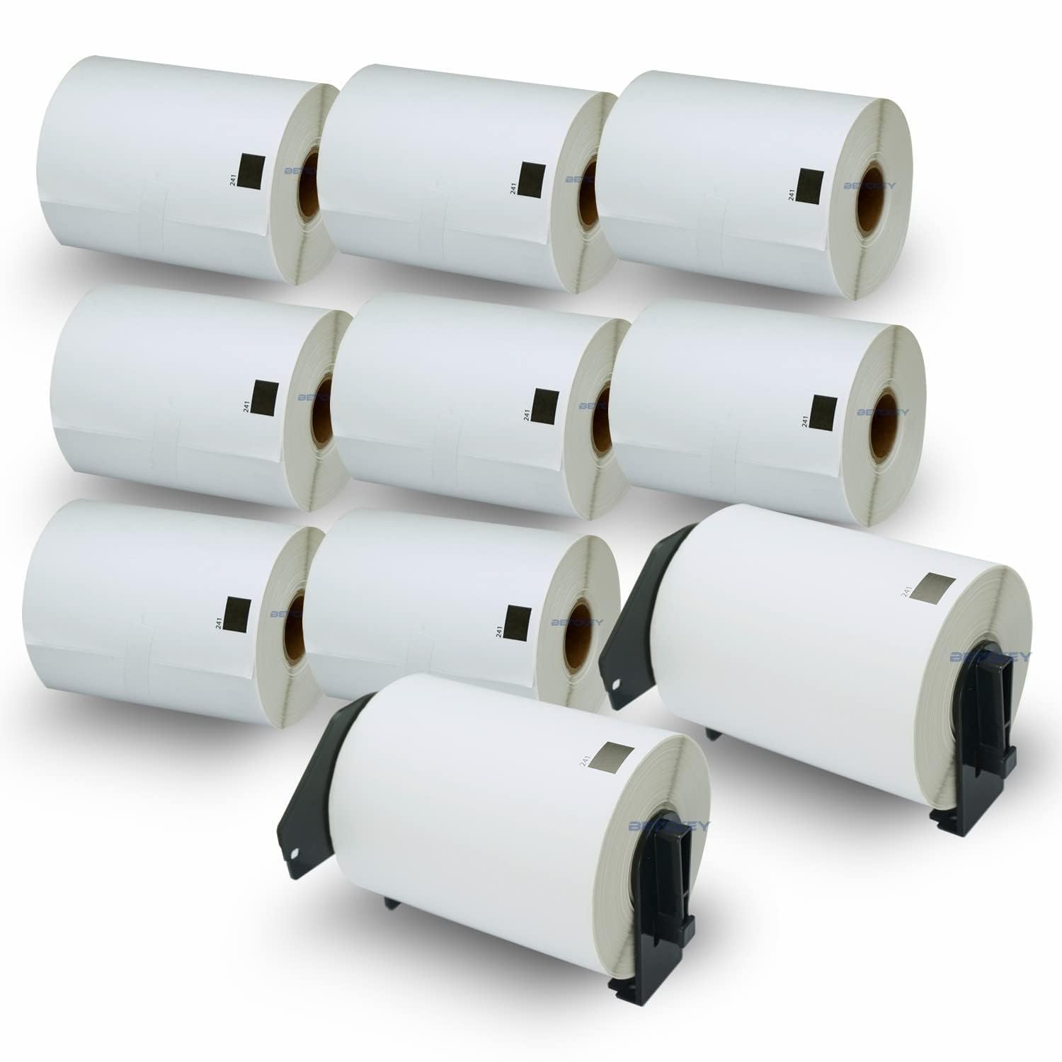 BETCKEY - 10 Rolls DK-11241 Labels with ONLY 2 Reusable Label Holders, 102mm x 152mm, 2000 Shipping Labels Using for Ql Label Printers