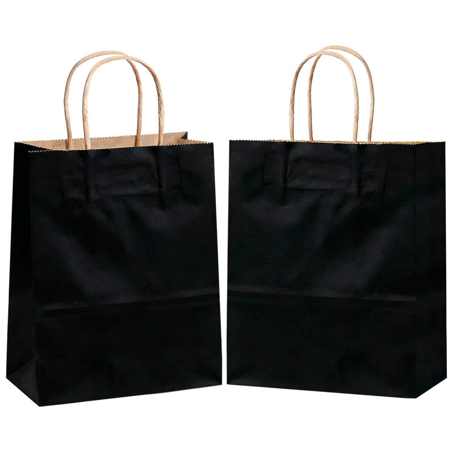 AN HUI MING Black Gift Bags with Handles, 18pcs Large Paper Party Bags, 23X12X30cm Kraft Black Paper Bags for Christmas Birthdays Gifts