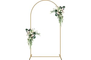 YOUKELILI 7.2 FT Metal Arch Backdrop Stand, Decorative Balloon Arch Stand, Easy Assembly Gold Backdrop Arch Stand for Wedding Ceremony, Baby Shower